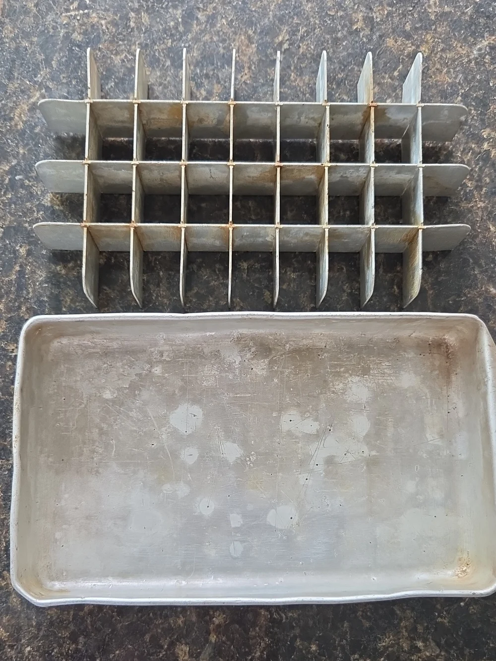 Vintage Large Aluminum Ice Cube 36 Cube Tray